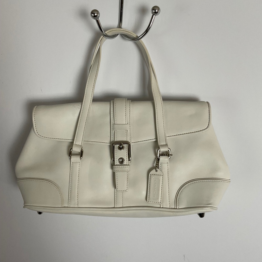 Coach White Leather Shoulder Bag